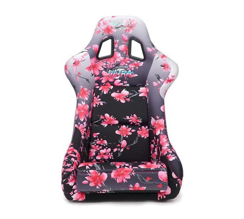 NRG FRP-303-SAKURA - FRP Bucket Seat PRISMA Japanese Cherry Blossom Edition W/ Pink Pearlized Back - Medium