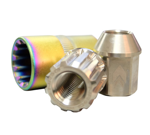 NRG LN-T210SL-21 - 200 Series M12 X 1.25 Titanium Lug Nut Set - 21 Pc w/Lock Key Socket - Silver