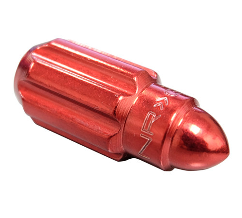 NRG LN-LS500RD-21 - 500 Series M12 X 1.5 Bullet Shape Steel Lug Nut Set - 21 Pc w/Lock Key - Red
