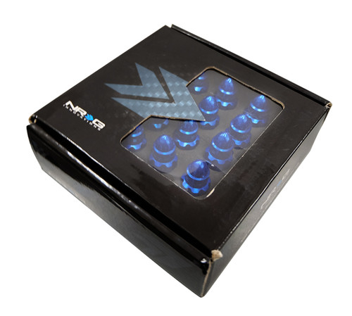 NRG LN-LS500BL-21 - 500 Series M12 X 1.5 Bullet Shape Steel Lug Nut Set - 21 Pc w/Lock Key - Blue