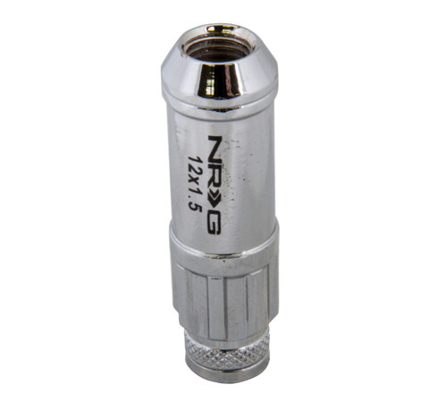 NRG LN-LS700SL-21 - 700 Series M12 X 1.5 Steel Lug Nut w/Dust Cap Cover Set 21 Pc w/Locks & Lock Socket - Silver