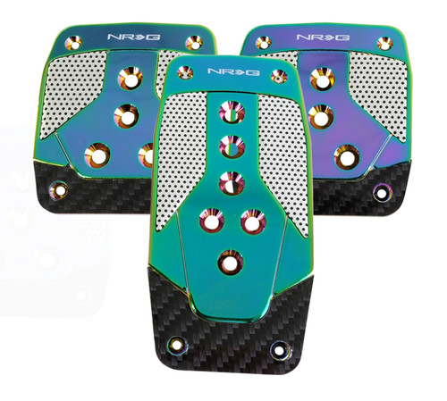 NRG PDL-400MC - Aluminum Sport Pedal M/T - Neochrome w/Black Carbon