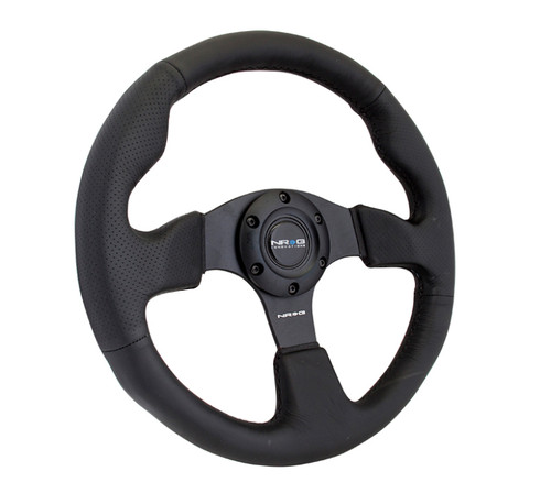 NRG RST-012R - Reinforced Steering Wheel (320mm) Black Leather w/Black Stitching NRG RST-012R - Reinforced Steering Wheel (320mm) Black Leather w/Black Stitching
