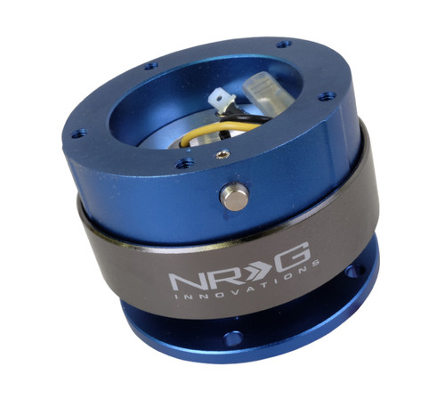 NRG SRK-300BL - Quick Release Gen 2.0 - Blue Body / Titanium Chrome Ring (5 Hole Base 5 Hole Top)