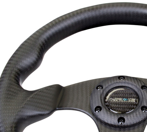 NRG ST-009CF/MB - Carbon Fiber Steering Wheel (320mm) Flat Bottom Matte Black Carbon