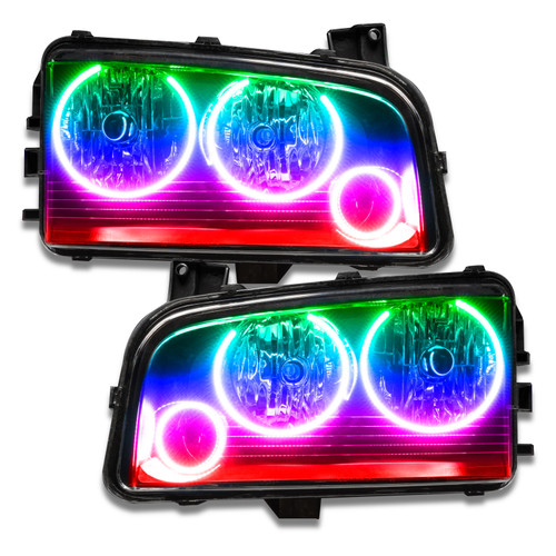 ORACLE Lighting 1118-330 - Dodge Charger 05-10 Triple Ring Halo Kit - ColorSHIFT