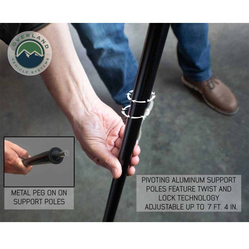 Overland Vehicle Systems 18049909 - Nomadic Awning 2.0 - 6.5' with Black Cover