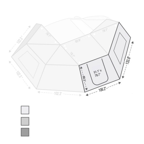 Overland Vehicle Systems 18129910 - 270 Awning Wall 1 Passenger Side Wall with Door & Window