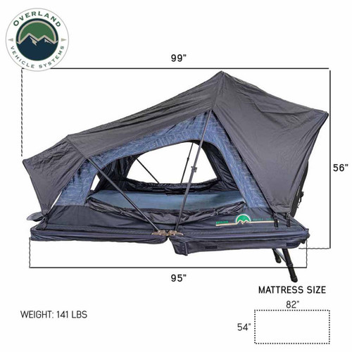 Overland Vehicle Systems 18209903 - XD Sherpa S3S - Soft Sided Roof Top Tent, 3 Person, Grey Body and Black Rainfly
