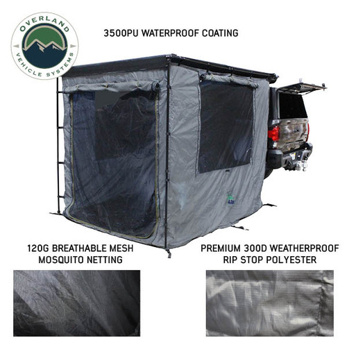 Overland Vehicle Systems 18089920 - HD Nomadic 2.0 Awning Room Enclosure, Grey Body, Green Trim (4 Walls and Floor) Overland Vehicle Systems 18089920 - HD Nomadic 2.0 Awning Room Enclosure, Grey Body, Green Trim (4 Walls and Floor)