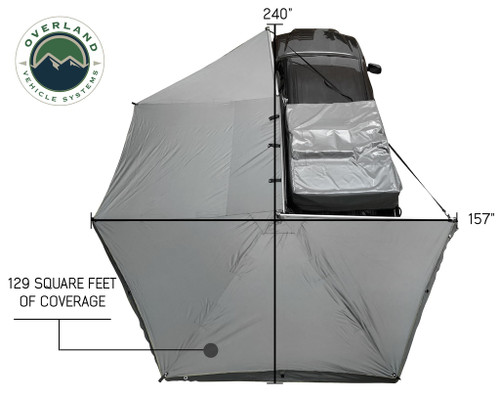 Overland Vehicle Systems 19519907 - Nomadic Awning 270 Degree - Driver Side Dark Gray