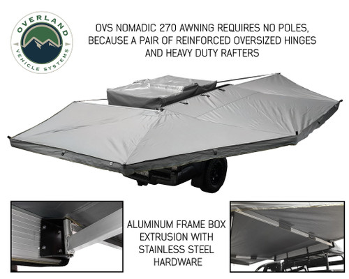 Overland Vehicle Systems 19549907 - Nomadic Awning 270 Awning with Walls Passenger Overland Vehicle Systems 19549907 - Nomadic Awning 270 Awning with Walls Passenger