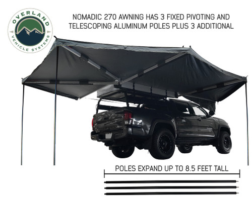 Overland Vehicle Systems 19549907 - Nomadic Awning 270 Awning with Walls Passenger Overland Vehicle Systems 19549907 - Nomadic Awning 270 Awning with Walls Passenger