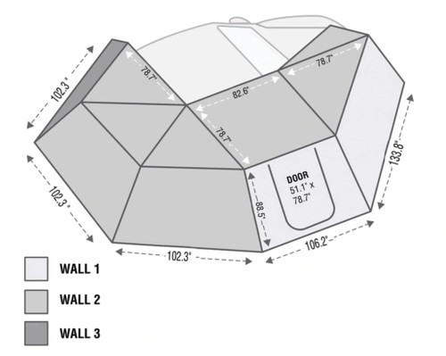 Overland Vehicle Systems 19549907 - Nomadic Awning 270 Awning with Walls Passenger Overland Vehicle Systems 19549907 - Nomadic Awning 270 Awning with Walls Passenger