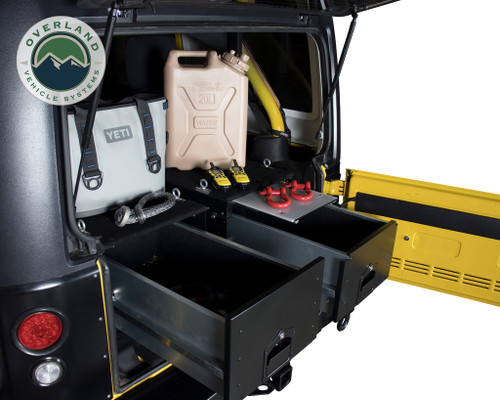 Overland Vehicle Systems 21010301 - Camping Storage Box Cargo Box With Slide Out Drawer Overland Vehicle Systems 21010301 - Camping Storage Box Cargo Box With Slide Out Drawer