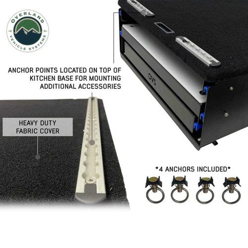 Overland Vehicle Systems 21010401 - Cargo Box Kitchen With Slide Out Sink, Cooking Shelve and Slide Out Work Station