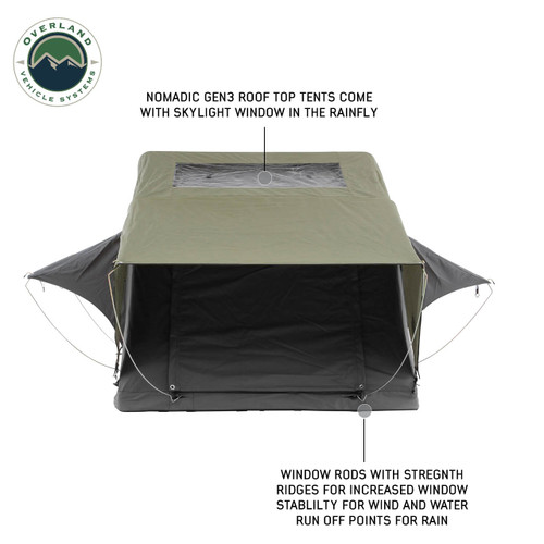 Overland Vehicle Systems 18429936 - Nomadic 2 Standard Roof Top Tent Roof Top Tent 2 Person