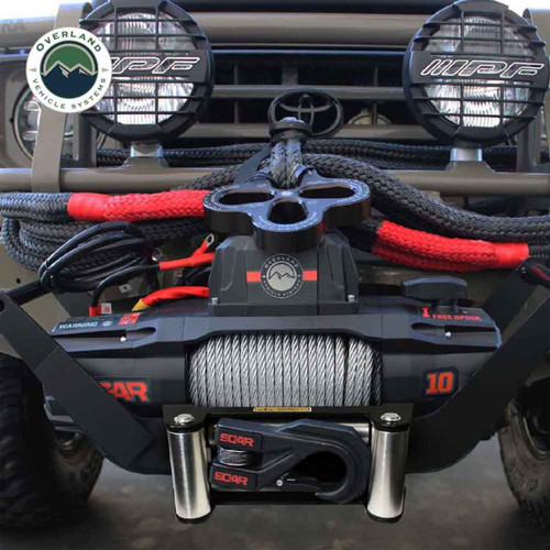 Overland Vehicle Systems 19089901 - SCAR 10 - 10,000 lb. Winch With Steel Cable and Wireless Remote