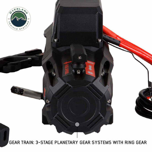 Overland Vehicle Systems 19099901 - SCAR 10P - 10,000 lb. Winch With Synthetic Rope and Wireless Remote