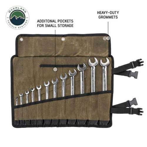Overland Vehicle Systems 21209941 - Small Wrench Tool Roll (12 Slot) Number 16 Waxed Canvas