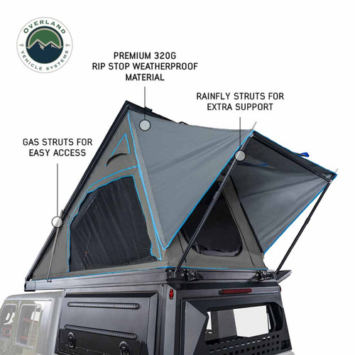 Overland Vehicle Systems 70100105 - MagPak Camper W/Tent, Lights, Rear Molle Panel, Side Tie Downs, Front and Rear Windows 14-24 GM Colorado 5 Foot Bed