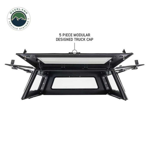 Overland Vehicle Systems 70100006 - Expedition Truck Cap W/Full Wing Doors, Front and Rear Windows and 3rd Brake Light 19-23 Ford Ranger 5 Foot Bed