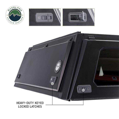 Overland Vehicle Systems 70100006 - Expedition Truck Cap W/Full Wing Doors, Front and Rear Windows and 3rd Brake Light 19-23 Ford Ranger 5 Foot Bed