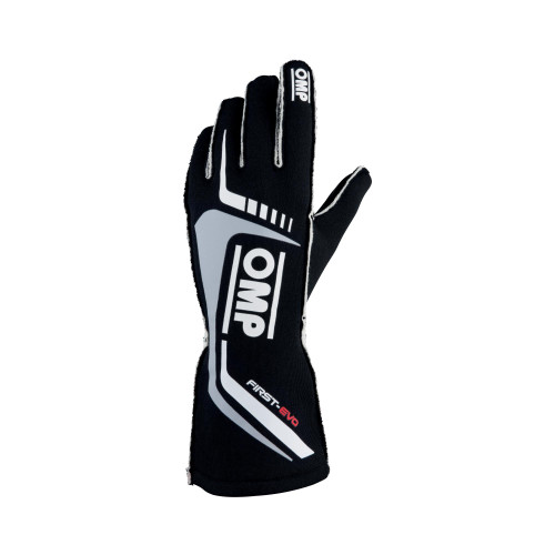 OMP Racing IB0-0767-A01-071-L - OMP First Evo Gloves Black - Size L (Fia 8856-2018)