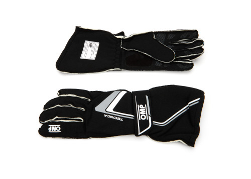 OMP Racing IB0-0772-A01-071-XL - OMP Tecnica Gloves My2021 Black/White - Size XL (Fia 8856-2018)