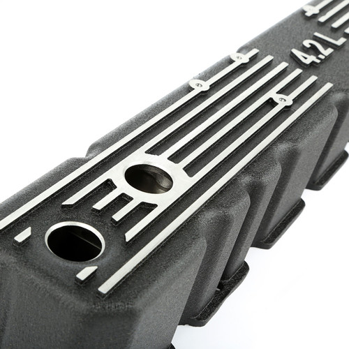 Omix 17401.21 - Black Aluminum Valve Cover Kit 4.2L 81-86 CJ