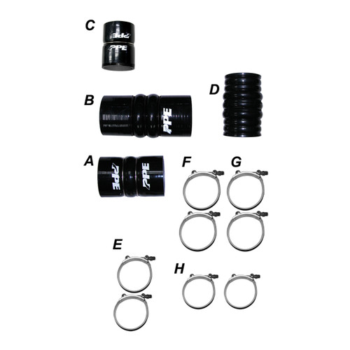 PPE 115911114 - LML 11-16 Silicone Hose And Clamp Kit Black  Diesel