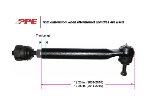 PPE 158031500 - 2001-2010 GM Sierra 2500 Stage 3 Forged Tie Rod Assemblies