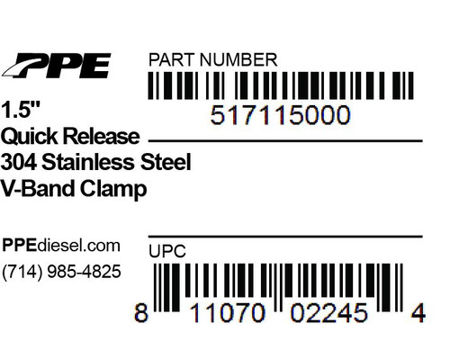 PPE 517115000 - 1.5 Inch V Band Clamp Quick Release  Diesel