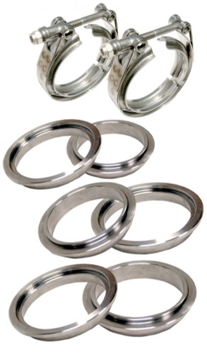 PPE 517340008 - 4 Inch V Band Clamp Stainless Steel 8 Piece Set 2C 3M 3F  Diesel