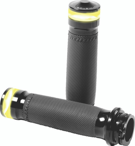 Performance Machine 0063-2101M-B - Contour Led Handle Grip Set - Black Ano