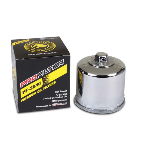 ProFilter PF-204C - Arctic Cat/Hon/Kaw/Mv Augusta/Triumph/Yam Spin-On Chrome Various Performance Oil Filter