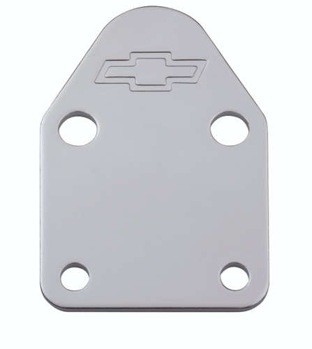 Proform 141-210 - Fuel Pump Block-Off Plate Chrome with Bowtie Logo Fits SB Chevy V8 Engines Chevrolet Performance Parts