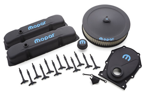 Proform 440-812 - Engine Dress-Up Kit Black Crinkle w/Blue MOPAR Logo Big Block (B/RB) Engines