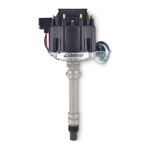 Proform 66941BKU - HEI Distributor Racing Type w/Vac-Adv Black Cap Unpolished Chevy V8 Engines