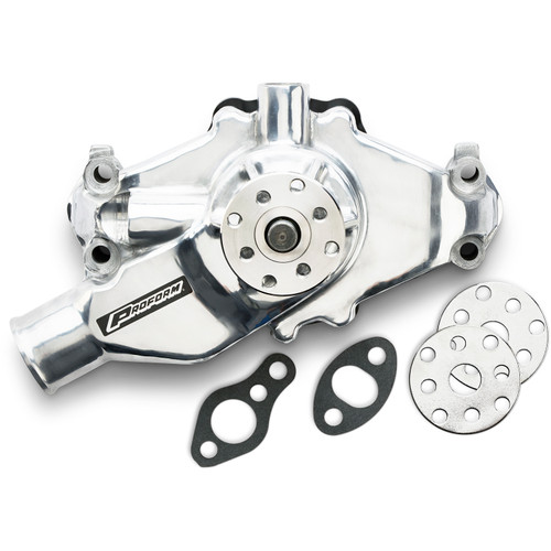 Proform 68244 - Engine Water Pump Mechanical Short Style High Flow Model Polished SB Chevy