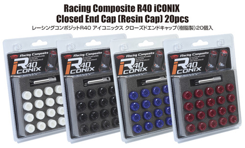 Project Kics WCIF1R - 12x1.50 R40 Iconix Plastic Cap Set - Red (20 Pcs)