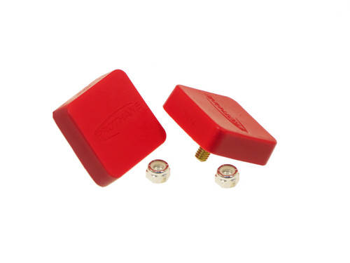 Prothane 19-1304 - Universal Bump Stop 5/8X2X2 Sqr w/ Ctr Stud - Red