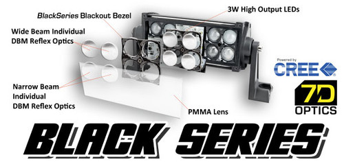 ORACLE Lighting 5806-001 - Black Series - 7D 13.5in 72W Dual Row LED Light Bar - 6000K