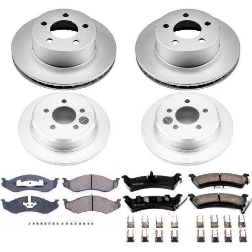 PowerStop CRK2121 - Power Stop 93-98 Jeep Grand Cherokee Front & Rear Z17 Evolution Geomet Coated Brake Kit