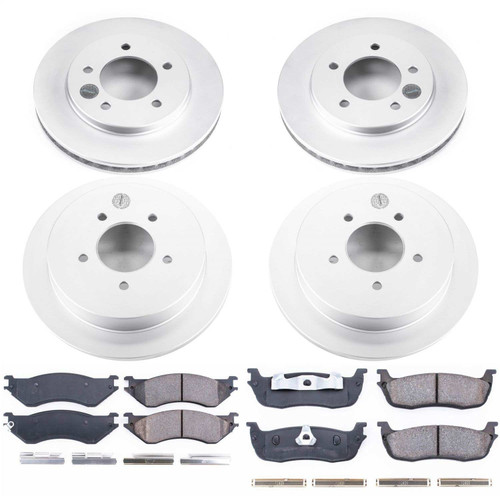 PowerStop CRK1870 - Power Stop 97-00 Ford Expedition Front & Rear Z17 Evolution Geomet Coated Brake Kit