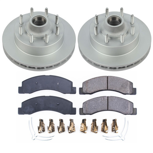 PowerStop CRK1893 - Power Stop 99-02 Ford F-350 Super Duty Front Z17 Coated Brake Kit