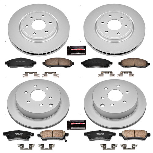PowerStop CRK4062 - Power Stop 05-18 Nissan Frontier Front & Rear Z17 Evolution Geomet Coated Brake Kit