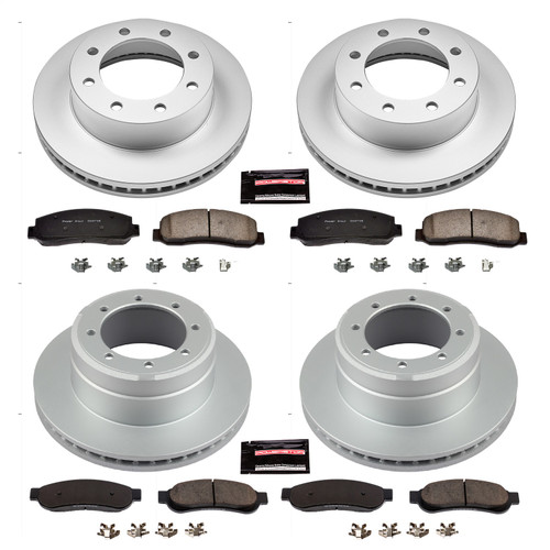 PowerStop CRK4033 - Power Stop 05-10 Ford F-350 Super Duty Front & Rear Z17 Coated Brake Kit