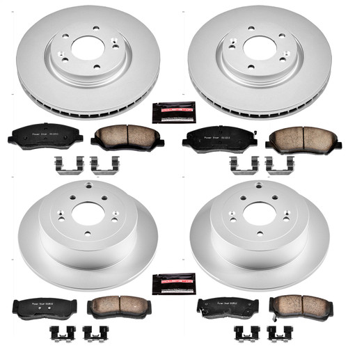 PowerStop CRK4116 - Power Stop 07-09 Hyundai Santa Fe Front & Rear Z17 Evolution Geomet Coated Brake Kit