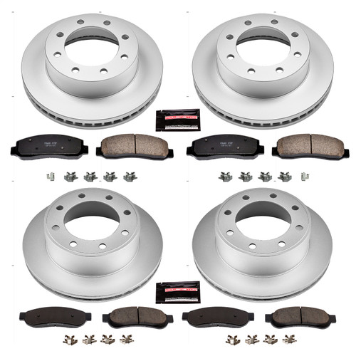 PowerStop CRK5459 - Power Stop 09-10 Ford F-250 Super Duty Front & Rear Z17 Coated Brake Kit